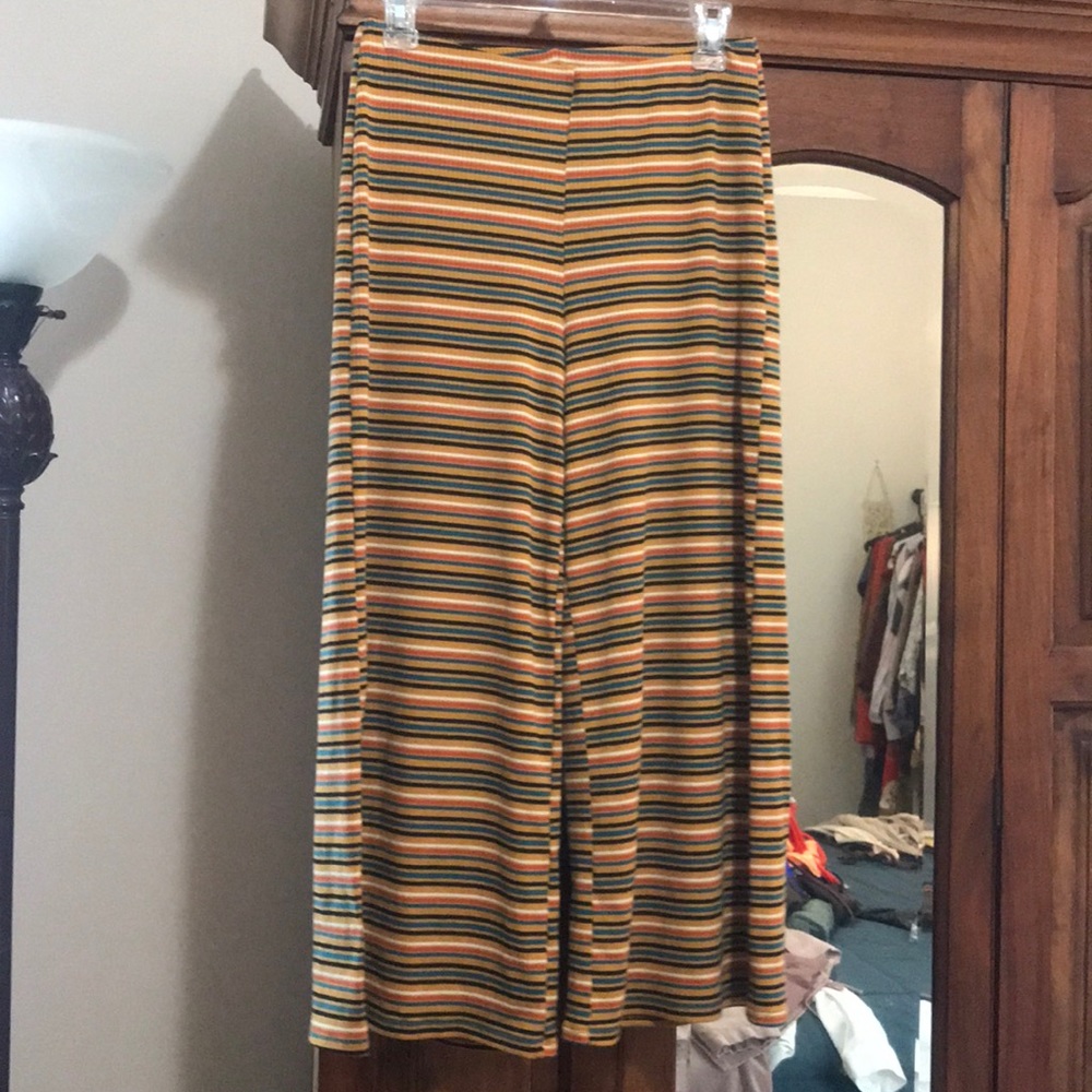 70’s striped high waisted - cropped wide leg pants